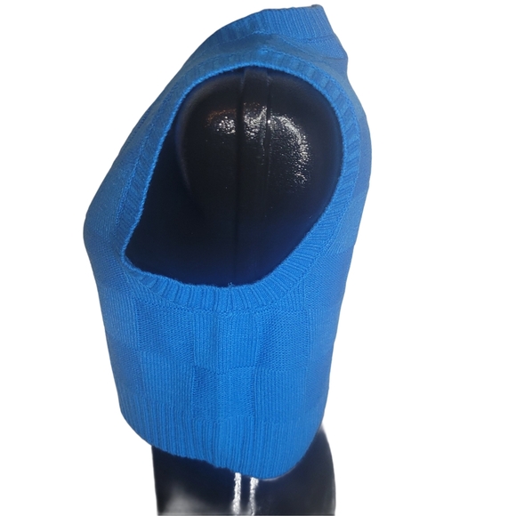 Streetwear Society Blue Sleeveless Knit Cropped Sweater Vest M - Picture 4 of 6